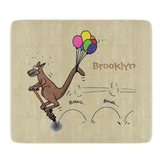 Australische humor kangaroo cartoon afbeelding snijplank (Voorkant)