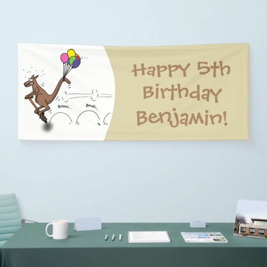 Australische humor kangaroo cartoon afbeelding spandoek (Beurs)