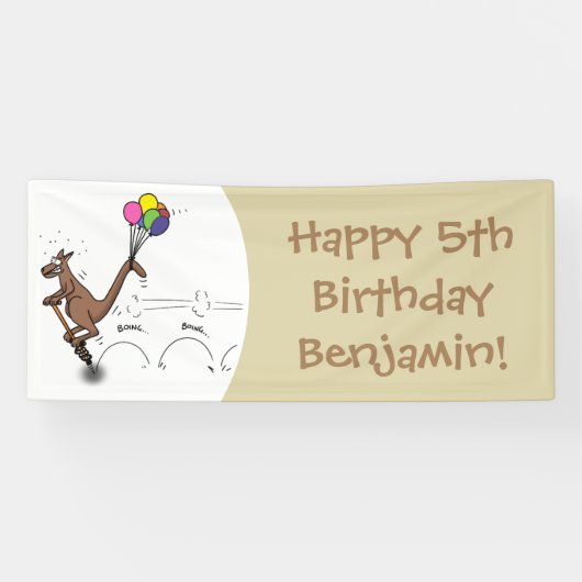 Australische humor kangaroo cartoon afbeelding spandoek (Horizontaal)