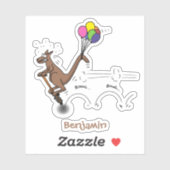 Australische humor kangaroo cartoon afbeelding sticker (Vel)