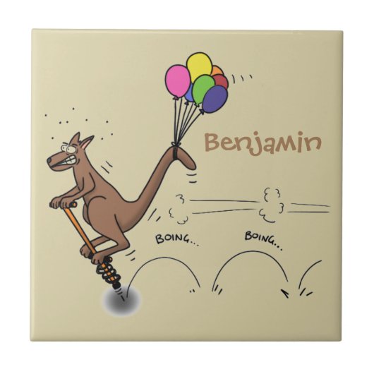 Australische humor kangaroo cartoon afbeelding tegeltje (Voorkant)