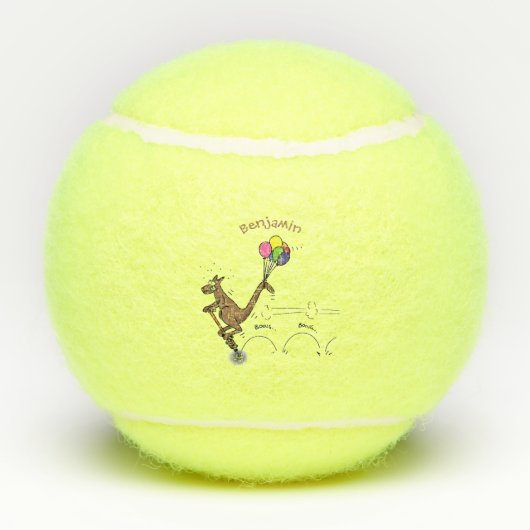 Australische humor kangaroo cartoon afbeelding tennisballen (Achterkant)
