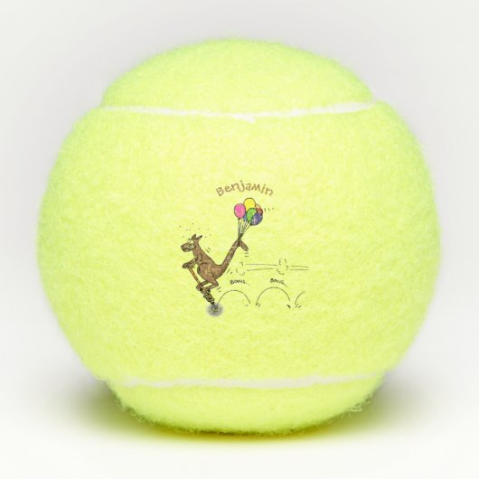 Australische humor kangaroo cartoon afbeelding tennisballen (Voorkant)
