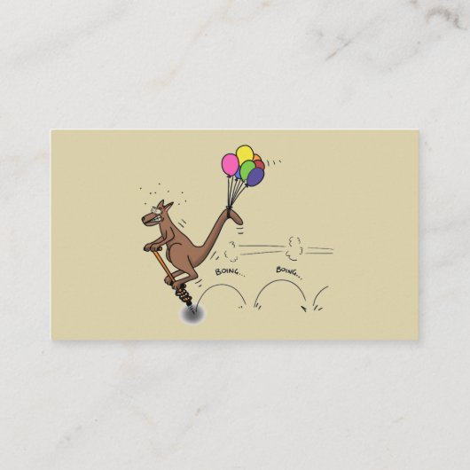 Australische humor kangaroo cartoon afbeelding visitekaartje (Achterkant)