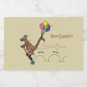 Australische humor kangaroo cartoon afbeelding voedselcontainer etiket (Enkel label)