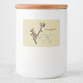 Australische humor kangaroo cartoon afbeelding voedselcontainer etiket (Voorkant)