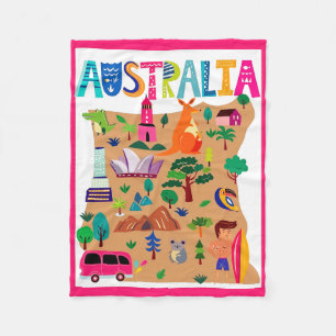 Australische Icoonplaatsen & Poster met Wilde Dier Fleece Deken