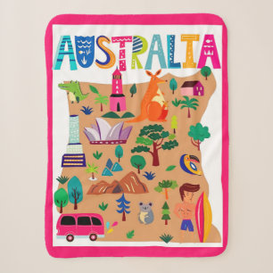 Australische Icoonplaatsen & Poster met Wilde Dier Sherpa Deken