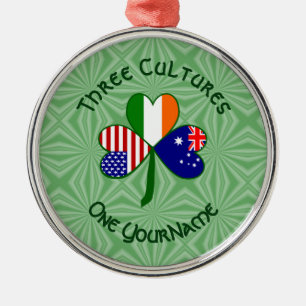 Australische Ierse Amerikaanse Klaver Vlag Geperso Metalen Ornament