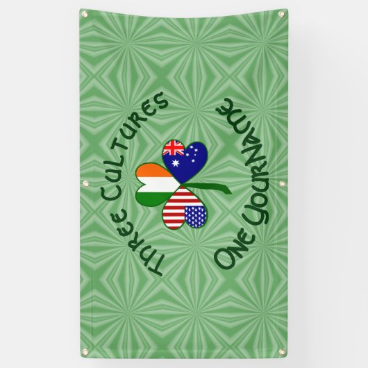 Australische Ierse Amerikaanse Shamrock gepersonal Spandoek (Verticaal)
