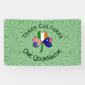 Australische Ierse Amerikaanse Shamrock gepersonal Spandoek (Horizontaal)