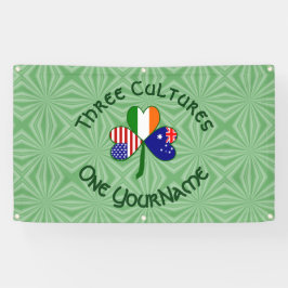 Australische Ierse Amerikaanse Shamrock gepersonal Spandoek