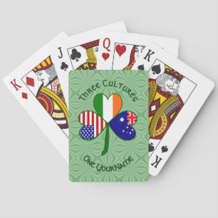 Australische Ierse Amerikaanse Shamrock Vlag Perso Pokerkaarten