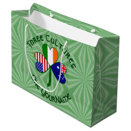 Australische Ierse VS Vlaggen Shamrock gepersonali Groot Cadeauzakje