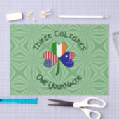 Australische Ierse VS Vlaggen Shamrock gepersonali Tissuepapier (Craft)