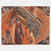 Australische Iguana Lizard Wildlife Scene Fleece Deken (Voorkant (Horizontaal))