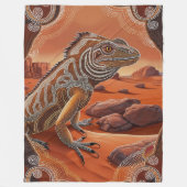 Australische Iguana Lizard Wildlife Scene Fleece Deken (Voorkant)