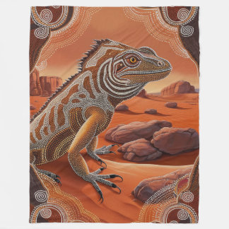 Australische Iguana Lizard Wildlife Scene Fleece Deken