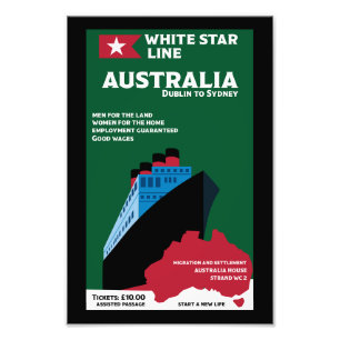 Australische immigratie kunst foto afdruk