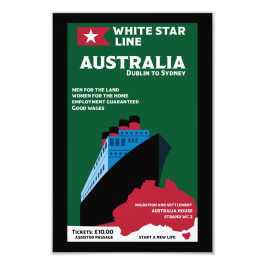 Australische immigratie kunst foto afdruk (Voorkant)