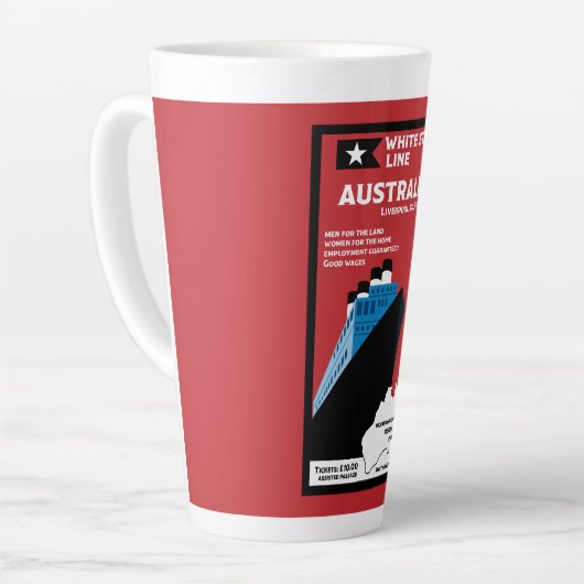 Australische immigratie  kunst latte mok (Linkerhoek)