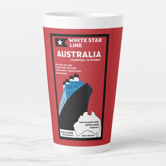 Australische immigratie kunst latte mok (Voorkant)