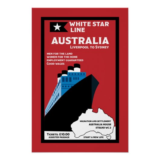 Australische immigratie  kunst perfect poster (Voorkant)