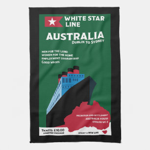 Australische immigratie kunst theedoek