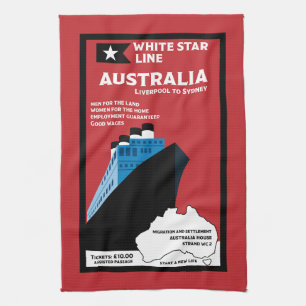 Australische immigratie kunst theedoek