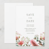 Australische inheemse aquarel Wildflower Save The Date (Voorkant / Achterkant)