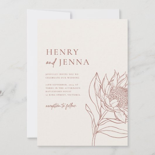 Australische inheemse botanicals Waratah Protea Kaart (Voorkant)