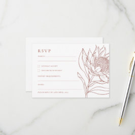 Australische inheemse botanicals Waratah Protea RSVP Kaartje