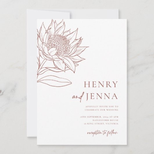 Australische inheemse botanische producten Waratah Kaart (Voorkant)