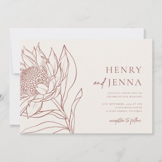 Australische inheemse botanische producten Waratah Kaart (Voorkant)