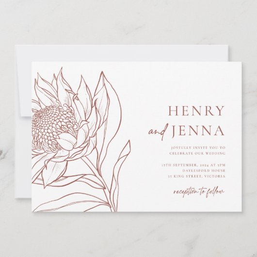 Australische inheemse botanische producten Waratah Kaart (Voorkant)