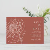 Australische inheemse botanische producten Waratah Save The Date (Staand voorkant)