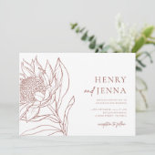 Australische inheemse botanische Waratah Protea Kaart (Staand voorkant)