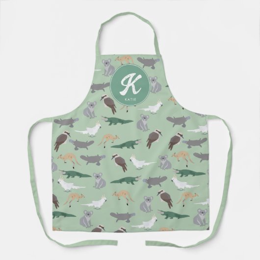 Australische inheemse dieren eucalyptus groen Init Schort (Voorkant)