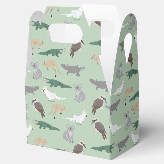 Australische inheemse dieren eucalyptus groen patr bedankdoosjes (Geopend)
