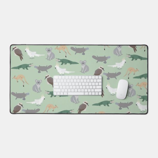 Australische inheemse dieren eucalyptus groen patr bureaumat (Keyboard & Muis)