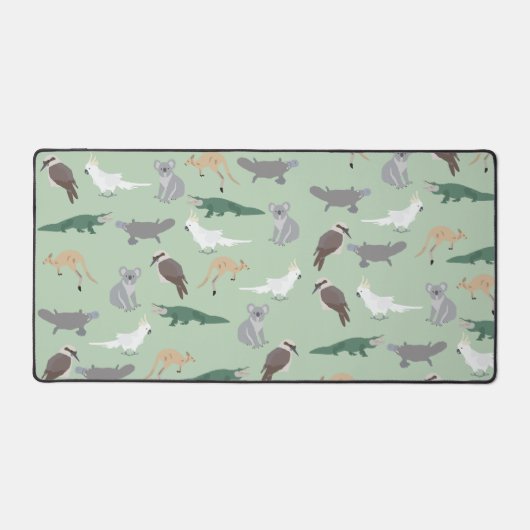 Australische inheemse dieren eucalyptus groen patr bureaumat (Voorkant)