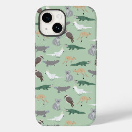 Australische inheemse dieren eucalyptus groen patr Case-Mate iPhone 14 hoesje