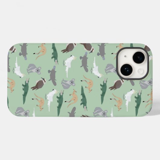 Australische inheemse dieren eucalyptus groen patr Case-Mate iPhone case (Achterkant (horizontaal))