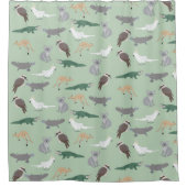 Australische inheemse dieren eucalyptus groen patr douchegordijn (Voorkant)