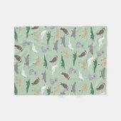 Australische inheemse dieren eucalyptus groen patr fleece deken (Voorkant (Horizontaal))