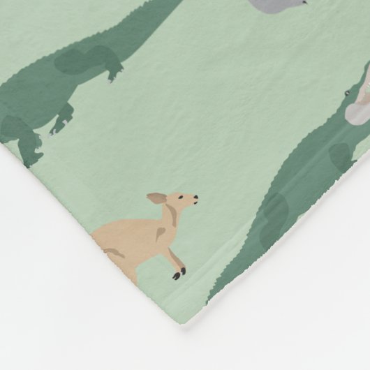 Australische inheemse dieren eucalyptus groen patr fleece deken (Hoek)