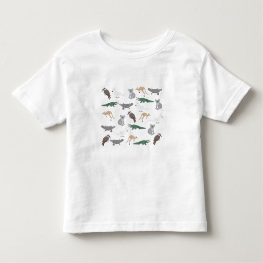 Australische inheemse dieren eucalyptus groen patr kinder shirts (Voorkant)