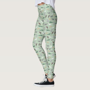 Australische inheemse dieren eucalyptus groen patr leggings