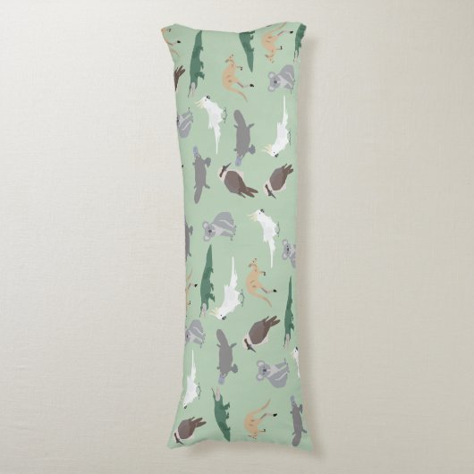 Australische inheemse dieren eucalyptus groen patr lichaamskussen (Voorkant Verticaal)