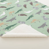 Australische inheemse dieren eucalyptus groen patr sherpa deken (3/4)